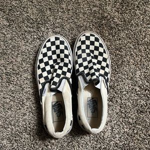 Women size 7, checkerboard vans.